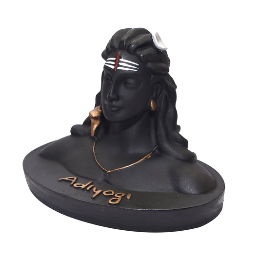 Adiyogi Shiva Statue for Car Dash Board, Pooja & Gift, Mahadev Murti, Idol, Lord Adiyogi Shankara for Home & Office Decor/Diwali Gifts Items (Black-5.5Inches)
